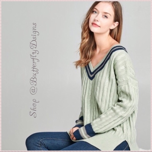 COZY SWEATER ODDI Sage Cable Knit Oversized - Picture 6 of 9